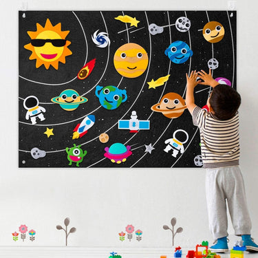 Aventura Planetaria | Descubre el Universo - Tablero Educativo de Fieltro para Niños